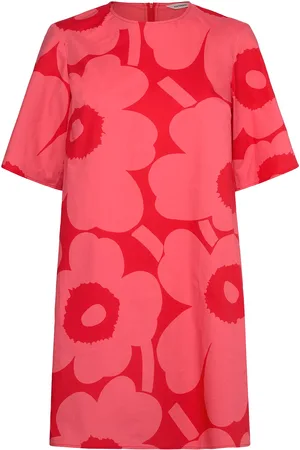 Marimekko Kukkiva Unikko Dresses T-shirt Dresses Red