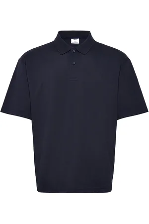 MANGO Relaxed-Fit Cotton Piqué Polo Shirt Tops Polos Short-sleeved Navy