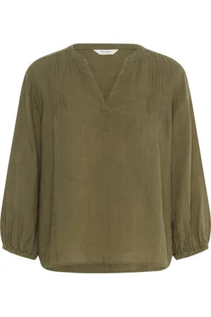 Part Two Nyarapw Bl Tops Blouses Long-sleeved Khaki Green