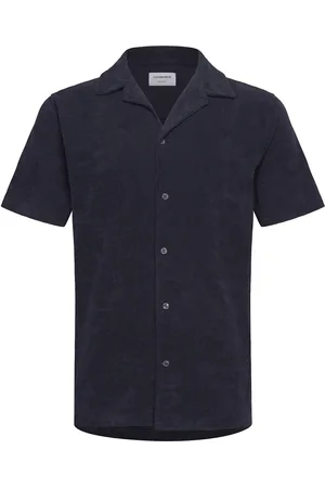 Lindbergh Ss Shirt Terry Tops Shirts Short-sleeved Navy