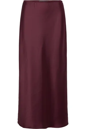 MANGO Midi Satin Skirt Skirts Satin Skirts Burgundy