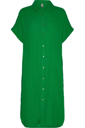 Culture Cuelina Kaftan Dress Knælang Kjole Green
