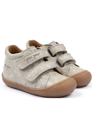 Pom Pom First Sport Velcro Shoe Shoes Pre-walkers - Beginner Shoes Cream