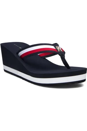 Tommy Hilfiger Th Corporate Wedge Beach Sandal Klipklapper Sandaler Navy