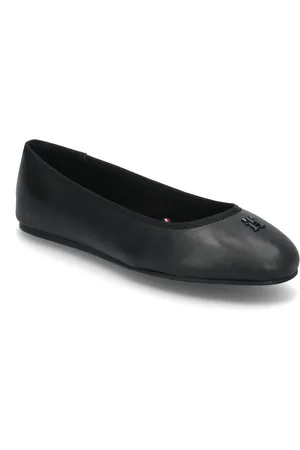 Tommy Hilfiger Th Hardware Leather Ballerina Ballerinasko Ballerinaer Black