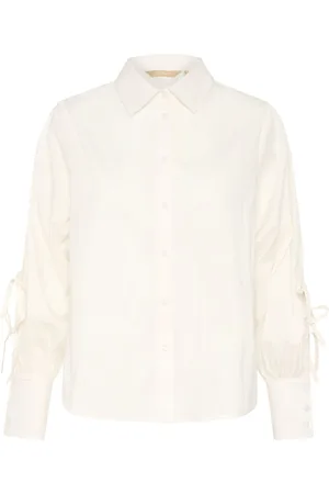Culture Cuagnetha Celeste Shirt Tops Shirts Long-sleeved Shirts White