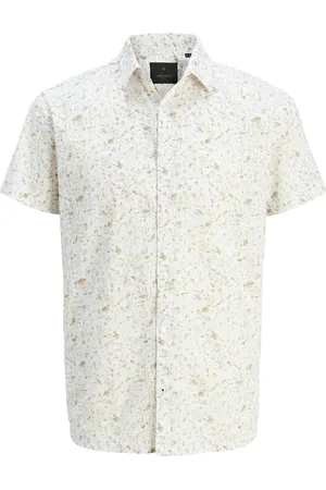 JACK & JONES Jprblasummer Print S/S Shirt Sn Tops Shirts Short-sleeved Shirts Cream Jack & J S