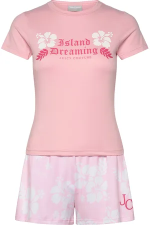 Juicy Couture Island Dreaming Top/ Short Set Tops T-shirts & Tops Short-sleeved Pink