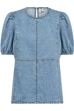 Culture Cuadele Arpa Blouse Tops Blouses Short-sleeved Blue