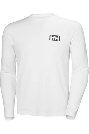 Helly Hansen Skog Graphic Ls Tee Sport Men Sport Clothing Sport Tops Sport Long Sleeved Tops White