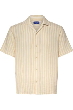 JACK & JONES Jorcoba Stripe Resort Shirt Ss Sn Tops Shirts Short-sleeved Shirts Yellow Jack & J S