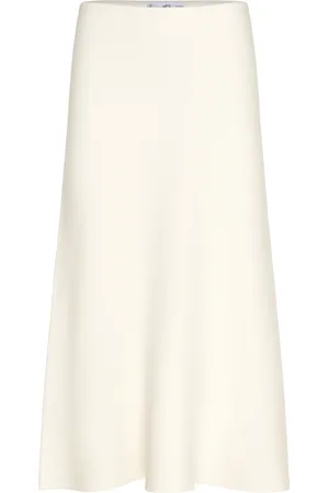MANGO Fine-Knit Peplum Skirt Skirts Knitted Skirts White