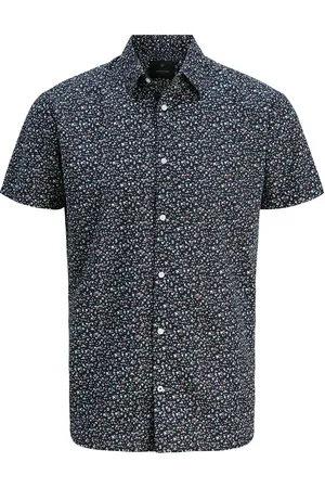 JACK & JONES Jprblasummer Print S/S Shirt Sn Tops Shirts Short-sleeved Shirts Navy Jack & J S