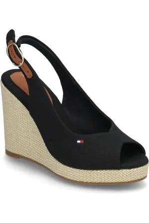 Tommy Hilfiger Flag High Wedge Espad Slingback Sko Med Kilehæl Black