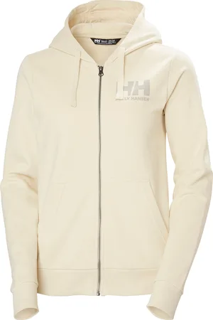 Helly Hansen W Hh Logo Full Zip Hoodie 2.0 Sport Sweatshirts & Hoodies Hoodies Cream