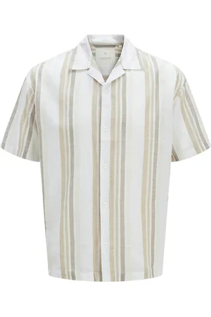 JACK & JONES Jprccsummer Stripe Resort S/S Shirt Sn Tops Shirts Short-sleeved Shirts White Jack & J S