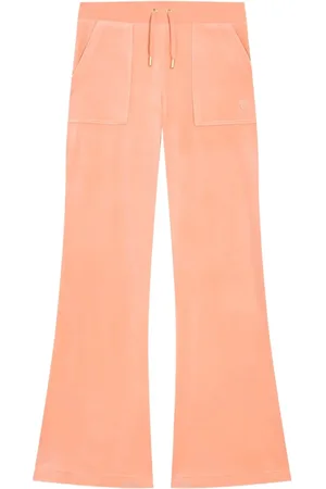 Juicy Couture Layla Gold Low Rise Pocket Bottoms Sweatpants Coral