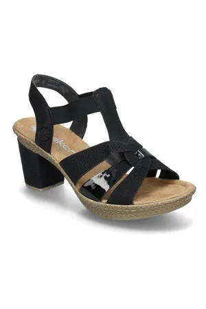 Rieker 665K3-00 Sandal Med Hæl Black