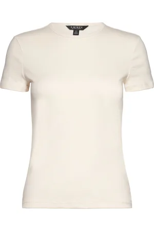 Ralph Lauren Stretch Cotton Tee Tops T-shirts & Tops Short-sleeved Cream
