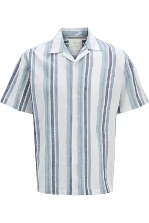 JACK & JONES Jprccsummer Stripe Resort S/S Shirt Sn Tops Shirts Short-sleeved Shirts Blue Jack & J S