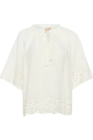 Culture Cureya Blouse Tops Blouses Short-sleeved White