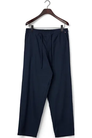 Lexington Casual Linen Blend Pants Bottoms Trousers Linen Trousers Blue