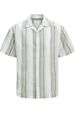 JACK & JONES Jprccsummer Stripe Resort S/S Shirt Sn Tops Shirts Short-sleeved Shirts White Jack & J S
