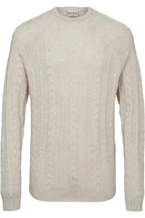 Bruun & Stengade Bs Odale Regular Fit Knitwear Tops Knitwear Round Necks Cream