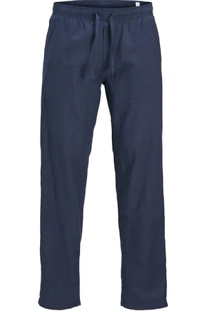JACK & JONES Jpstkane Summer Lnen Blend Jogger Sn Bottoms Trousers Casual Navy Jack & J S
