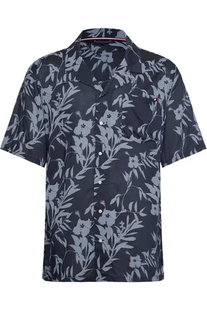 Tommy Hilfiger Bowling Shirt Tops Shirts Short-sleeved Navy