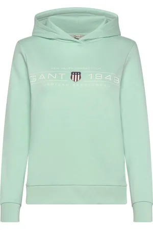 GANT Reg Shield Hoodie Tops Sweatshirts & Hoodies Hoodies Green