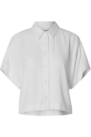 SELECTED Slfviva Ss Cropped Sun Shirt Noos Tops T-shirts & Tops Short-sleeved White