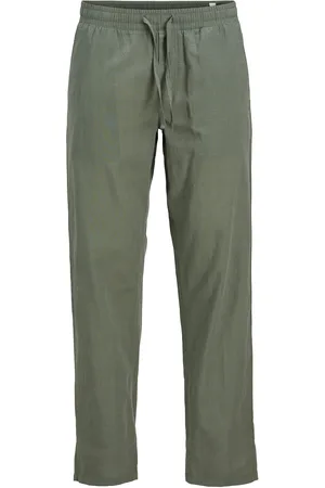 JACK & JONES Jpstkane Summer Lnen Blend Jogger Sn Bottoms Trousers Casual Khaki Green Jack & J S