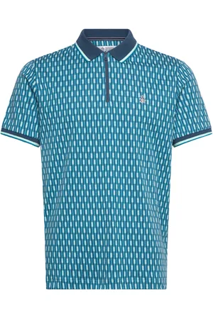 Original Penguin Ao Jqrd Tipped Geo P Tops Polos Short-sleeved Blue