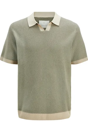 JACK & JONES Jprcceaston Knit Split Neck Ss Sn Tops Polos Short-sleeved Green Jack & J S