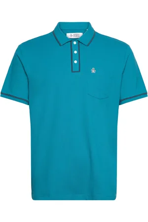 Original Penguin Earl Tncl Piq Sticke Tops Polos Short-sleeved Blue
