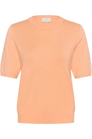 Kaffe Kalizza O-Neck Pullover Tops Knitwear Jumpers Orange