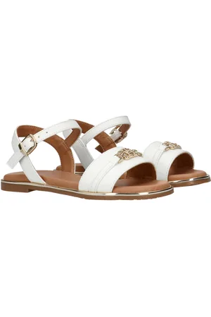 Tommy Hilfiger Girls Sandals With Golden Accessory Shoes Summer Shoes Sandals White