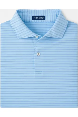 Peter Millar Bridge Performance Jersey Polo - Edwin Spread Coll Sport Sport Clothing Sport Tops Sport Polos Sport Short-sleeved Polos Blue