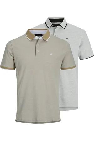 JACK & JONES Jjepaulos Polo Ss 2Pk Mp Noos Tops Polos Short-sleeved Beige Jack & J S