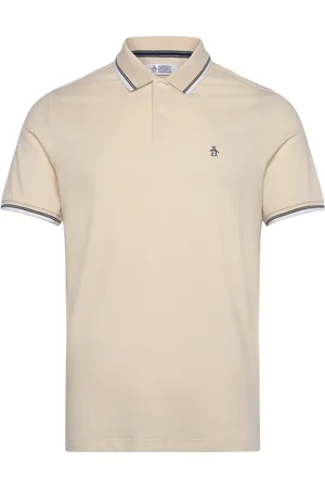 Original Penguin Tipped Polo Tncl Piq Tops Polos Short-sleeved Cream