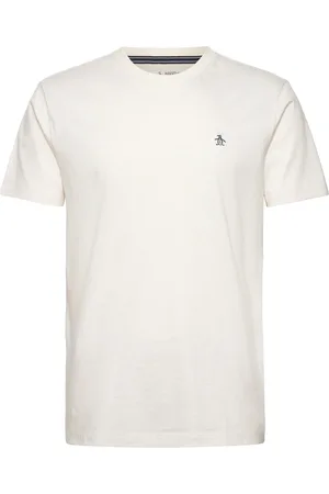 Original Penguin S/S Embroidered Logo Tops T-Kortærmet Skjorte Cream