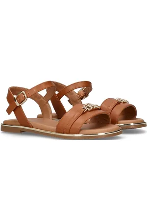 Tommy Hilfiger Girls Sandals With Golden Accessory Shoes Summer Shoes Sandals Brown