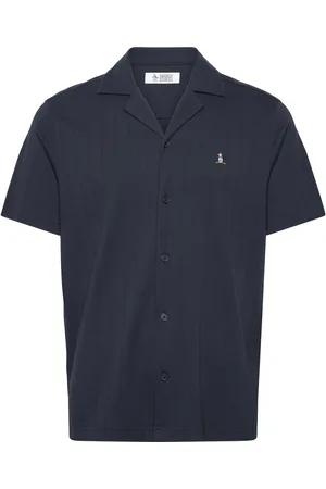 Original Penguin Ss Camp Org Cttn Dro Tops Shirts Short-sleeved Black