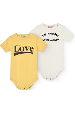 The Animals Observatory Pack Chimpanzee Baby Body Yellow Bodies Short-sleeved Multi/patterned
