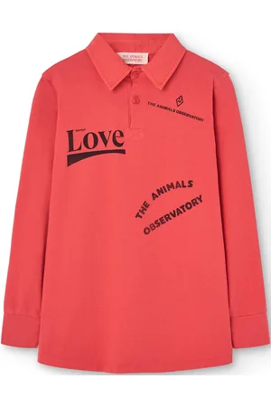 The Animals Observatory Eel Kid Polo Shirt Red Tops T-shirts Polo Shirts Long-sleeved Polo Shirts Red