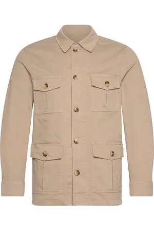 Oscar Jacobson Safari Shirt Jacket Designers Overshirts Beige
