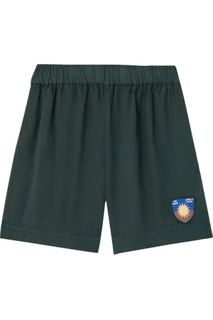 The Animals Observatory Bee Kid Bermuda Shorts Deep Green Bottoms Shorts Sweat Shorts Green