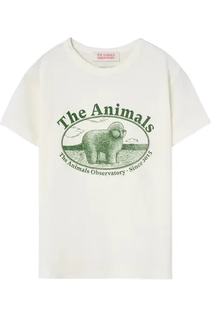 The Animals Observatory Rooster Kid T-Shirt White Logo Tops T-Kortærmet Skjorte Beige