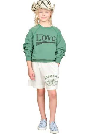 The Animals Observatory Poodle Kid Shorts White Bottoms Shorts Sweat Shorts White